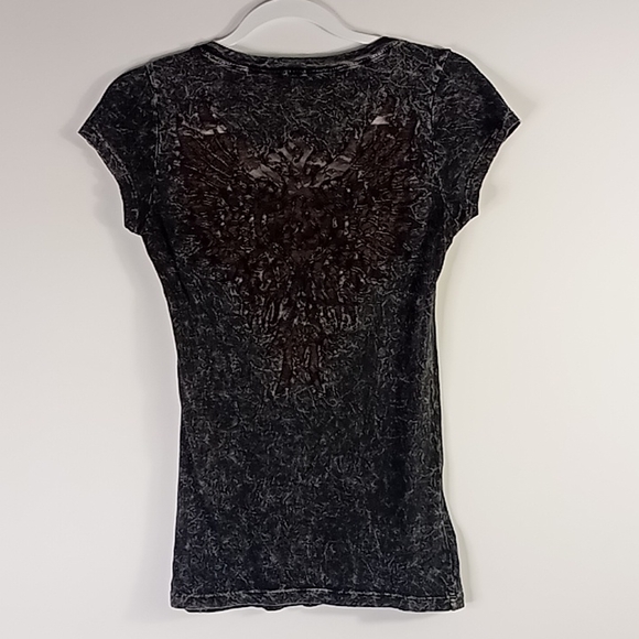 American age Acid Wash Lace Wing Back Tshirt Size M - Picture 4 of 14